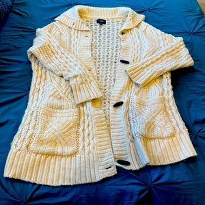 AEO cable knit cardigan cream sweater - SM